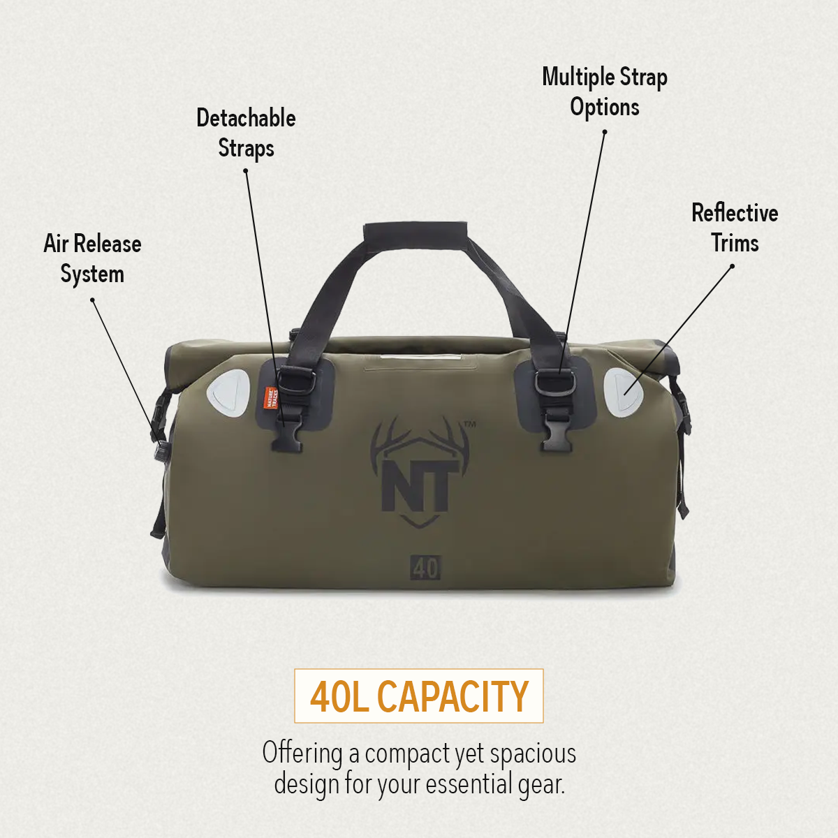 PEAK SERIES - RANGE ROVER DRYPAK DUFFEL 40L-3
