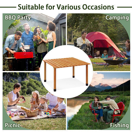 Folding Outdoor Camping Table with Carrying Bag for Picnics and Party-Gray-1