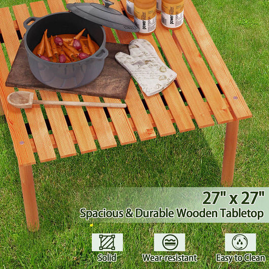 Folding Outdoor Camping Table with Carrying Bag for Picnics and Party-Gray-3