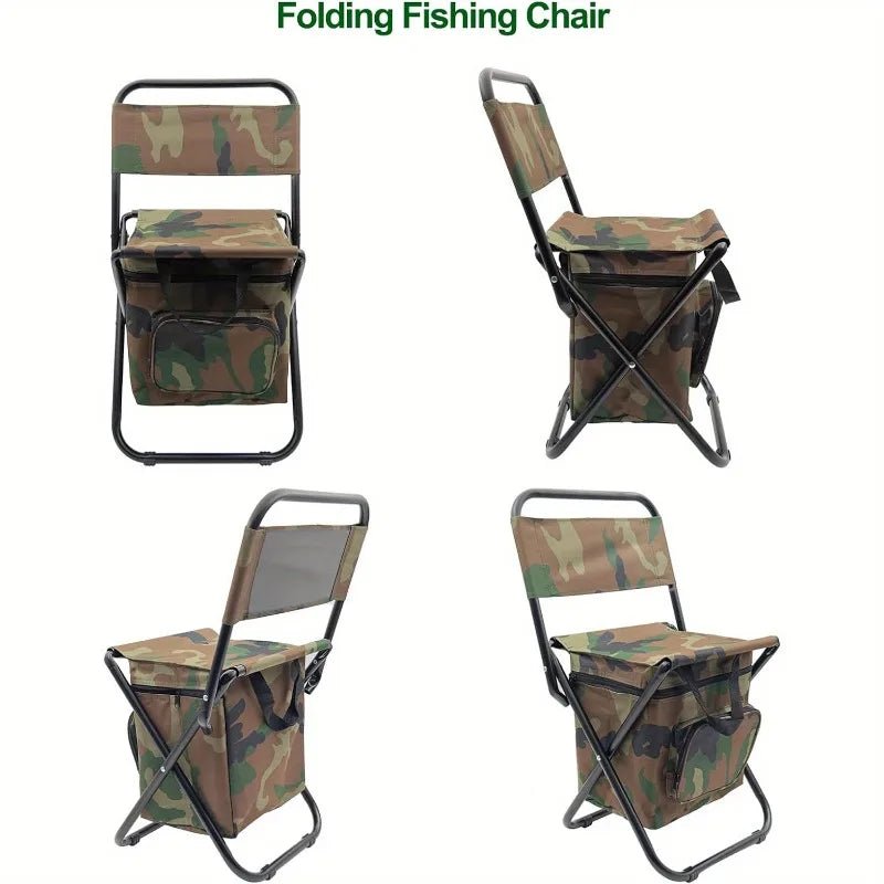 Foldable Camping Chair with Cooler Bag-1
