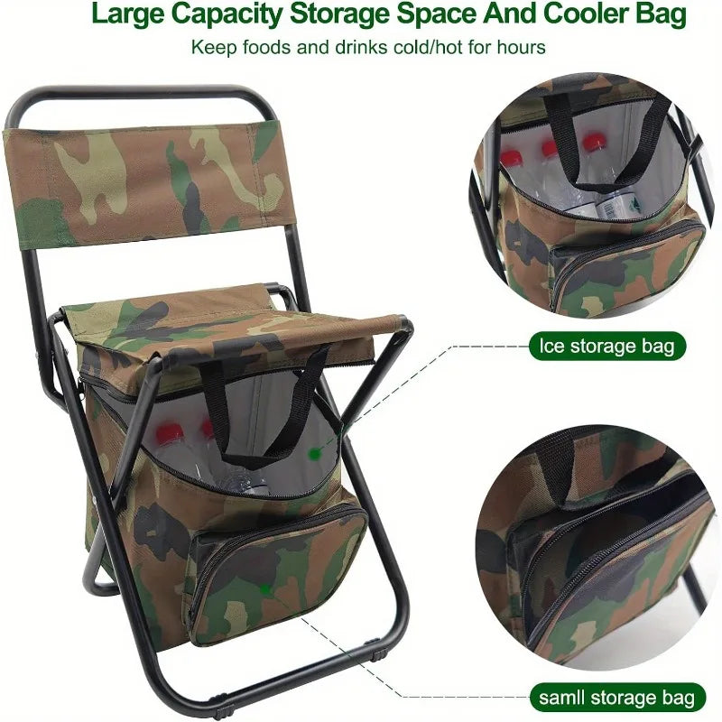 Foldable Camping Chair with Cooler Bag-2