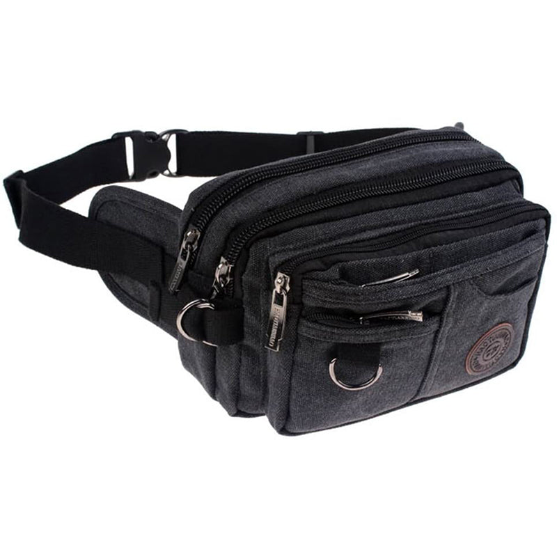 Vintage Canvas Waist Bag Multiple Pocket Fanny Pack-6