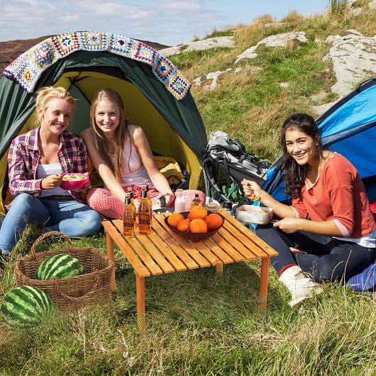 Folding Outdoor Camping Table with Carrying Bag for Picnics and Party-Gray-0