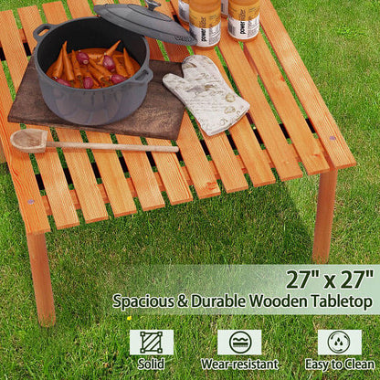Folding Outdoor Camping Table with Carrying Bag for Picnics and Party-Gray-3